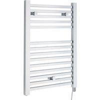 Balterley Electric Vertical Square Towel Rail 200 Watt Chrome 690x 500mm in Silver
