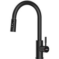 Appaso Stainless Steel Black Kitchen Tap Mixer with Pull Out Spray