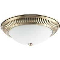 Happy Homewares Modern LED IP44 Flush Ceiling Light in with Movement Sensor in Metallic Gold