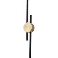 Happy Homewares Modern Architectural Design Wall Light Fitting in Brush Gold & Black