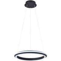 Happy Homewares Modern LED Circular Halo Pendant Light Fitting in Matte Sand Black
