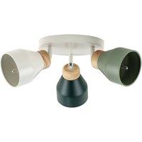 Happy Homewares Contemporary Scandinavian Designed Triple Spot Ceiling Light in Green