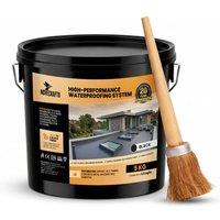 Novecrafto Liquid Rubber Roof Coating Kit with Brush 5KG - Waterproof Sealant in Black
