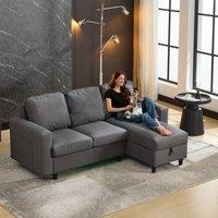 BTM L shaped sofa bed with storage USB & LED for living room in Grey
