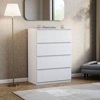 HD Designs Denver 4 Drawer Chest of Drawers Storage in White