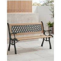 HD Designs 3 Seater Garden Bench Cross Style Outdoor Patio Garden Furniture in Brown