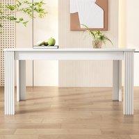 Merax Modern Rectangle Dining Table, Wood Kitchen Dinner Table for 4 Persons in White