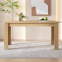 Merax Modern Rectangle Dining Table, Wood Kitchen Dinner Table for 4 Persons in Light Oak
