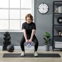 SPORTNOW 6kg Kettle Bell with Handle for Home Gym, Purple & Grey