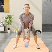 SPORTNOW 4KG Kettlebell with Soft Body & Non-Slip Handle, Pink & Grey
