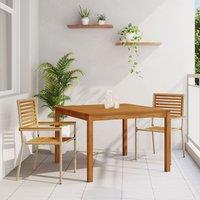 Berkfield Home 3 Piece Garden Dining Set Beige Poly Rattan Acacia