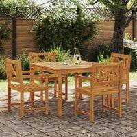 Berkfield Home 5 Piece Garden Dining Set Solid Wood Acacia in Brown