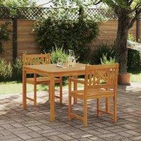 Berkfield Home 3 Piece Garden Dining Set Solid Wood Acacia in Brown