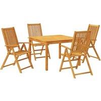 Berkfield Home 5 Piece Garden Dining Set Solid Wood Acacia in Brown