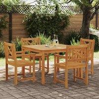 Berkfield Home 5 Piece Garden Dining Set Solid Wood Acacia in Brown