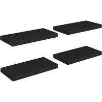 Berkfield Home Floating Wall Shelves 4 pcs Black 50x23x3.8 cm MDF