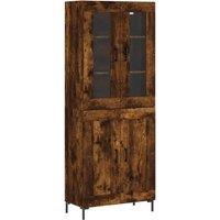 Berkfield Home Highboard Smoked Oak 69.5x34x180 cm Engineered Wood in Brown