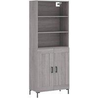 Berkfield Home Highboard Grey Sonoma 69.5x34x180 cm Engineered Wood