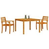 Berkfield Home Modern 3-Piece Garden Dining Set - Solid Acacia Wood in Brown