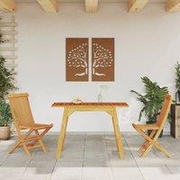Berkfield Home Beautiful Garden Dining Table 110x56x75 cm Solid Wood Acacia in Brown | Size: 110 x 56 x 75 cm