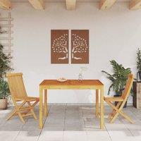 Berkfield Home Beautiful Garden Dining Table 110x110x75 cm Solid Wood Acacia in Brown | Size: 110 x 110 x 75 cm