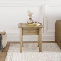 Kelvenix Solid Wood Side Table Bedside Coffee Lamp in Brown | Size: 0.5m x 1m