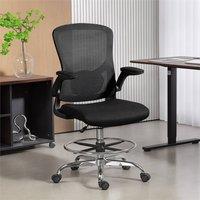 EONLION Black-Drafting Chair with 4D Lumbar Support in Black | Size: 100 cm