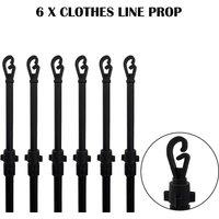 EONLION 6-2.4M TELESCOPIC LAUNDRY WASHING CLOTH PROP LINE in Black | Size: 100 cm