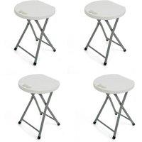EONLION 4x Bar Stool Folding Flat Solid in White | Size: 100 cm