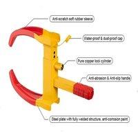 NESTLUNE 2Pcs Heavy Duty Wheel Clamp Lock Car Van Trailer in Yellow