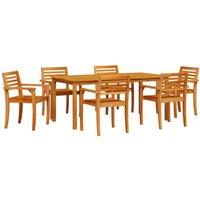 Berkfield Home 7-Piece Acacia Wood Garden Dining Set