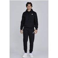 SikSilk Men's Hoodie & Joggers Set in Black | Size: Small