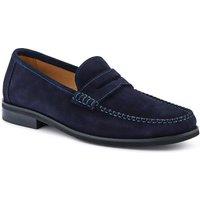 Jones Bootmaker Men's Quennell Leather Penny Loafers in Navy | Size: 10