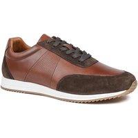 Jones Bootmaker Men's Salvi Wide Fit Leather Trainers in Brown | Size: 7