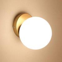 Pheashine Antique Brass 15cm Glass Ball Wall Light E27 Modern Indoor in Gold