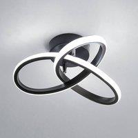 Pheashine Black 25cm Overlapping Ring LED Ceiling Light 12W 6000K Cool White
