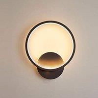 Pheashine Black 20cm Round LED Wall Light 12W 3000K Warm White Indoor