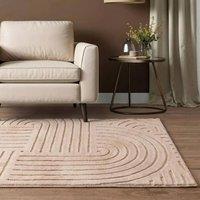 OHS Contemporary Tufted Arches Rug Floor Carpet Non Slip Area Mat in Tan | Size: 120 cm x 170 cm