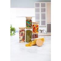 Neo Set of 6 Clear High Borosilicate Glass Storage Jars in Natural | Size: 6 Pack
