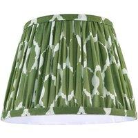 Happy Homewares Modern Olive Green Pleated Cotton Fabric Lamp Shade with Wavy Design | Size: 10 inches