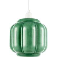 Happy Homewares Emerald Green Traditional Pendant Ceiling Lamp Shade with Deep Grooves