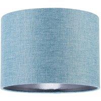 Happy Homewares Contemporary & Sleek Blue Nova Plain Linen Fabric Drum Lamp Shade | Size: 10 inches