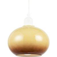 Happy Homewares Gradient Amber Glass Globe Pendant Lamp Shade in Rounded Globe Form