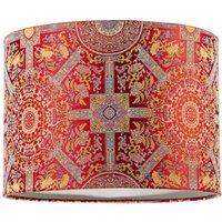 Happy Homewares Persian-Inspired Ottoman Tapestry Floral Shade in Deep Red & Gold | Size: 10 inches