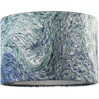 Happy Homewares Artistic & Fluid Textured Lamp Shade in Blue Teal & Soft Green | Size: 12 inches
