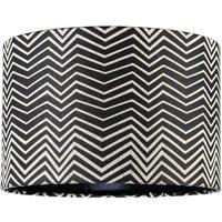 Happy Homewares Scandinavian Style Black & White Chevron Pattern Textured Lamp Shade | Size: 12 inches