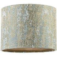 Happy Homewares Textured Herringbone & Chevron Jacquard Lampshade in Gold & Silver | Size: 10 inches