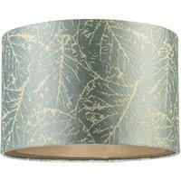 Happy Homewares Abstract Botanical Motif Jacquard Fabric Lamp Shade in Silver Duck Egg | Size: 12 inches