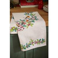 Ulster Weavers 'Christmas Robins' Festive Print 100% Cotton Tea Towel in Cream