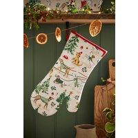 Ulster Weavers 'Winter Walkies' Winter Dog Print 100% Cotton Gauntlet Oven Glove in Beige
